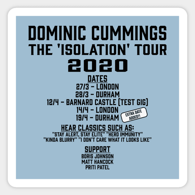 Dominic Cummings Tour Sticker by creativesomedays